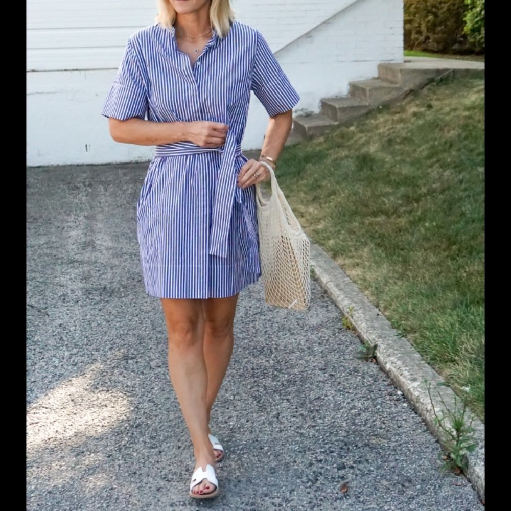 Everlane belted shirt dress